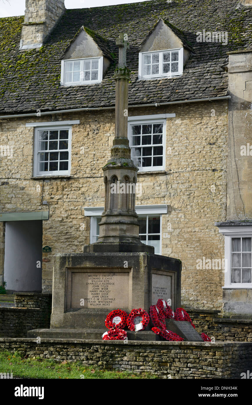 War memorial, The Hill, Burford, Cotswolds, Oxfordshire, England