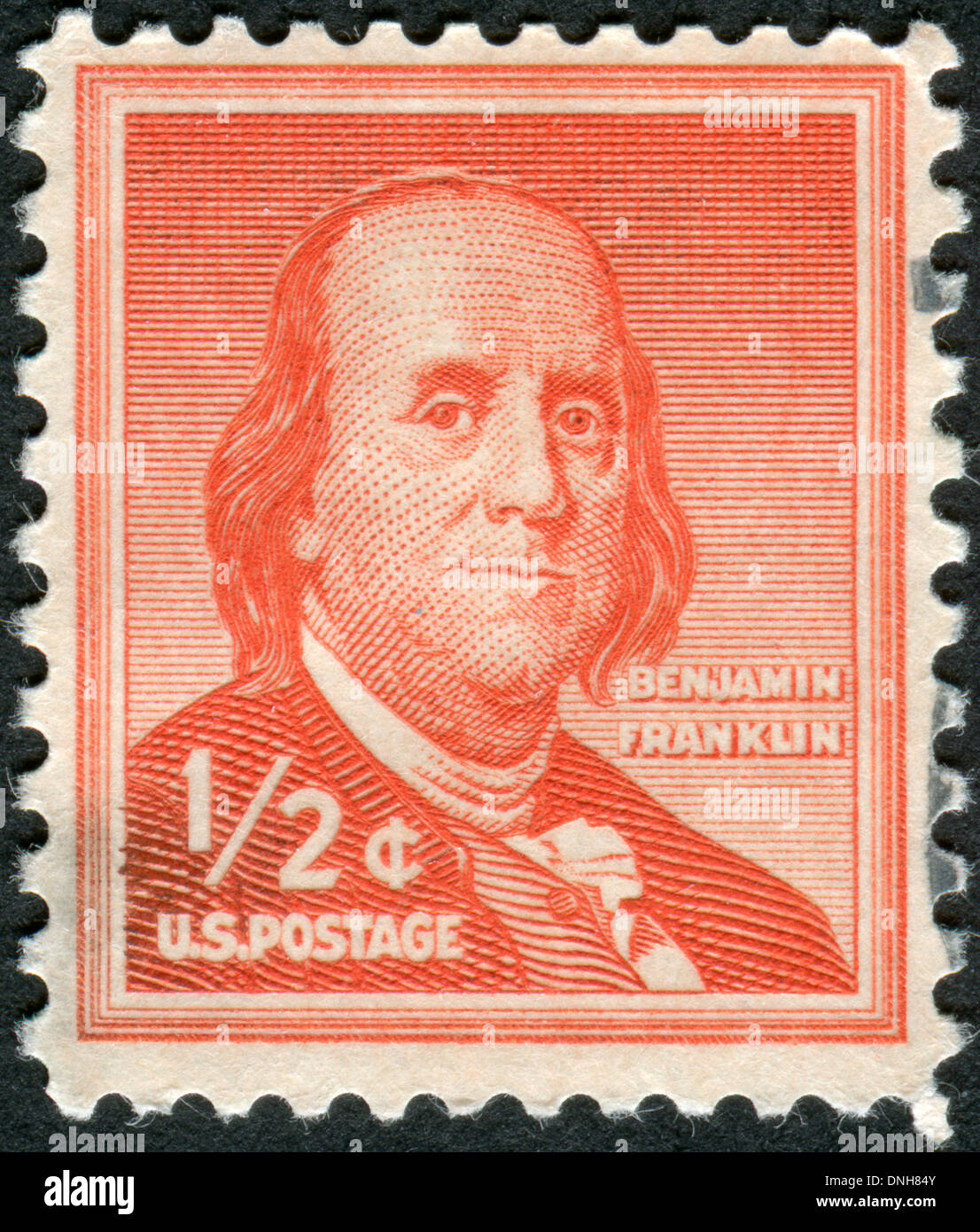 Portrait of 6th President of Pennsylvania, the founder of the United States, Benjamin Franklin by Joseph Duplessis Stock Photo