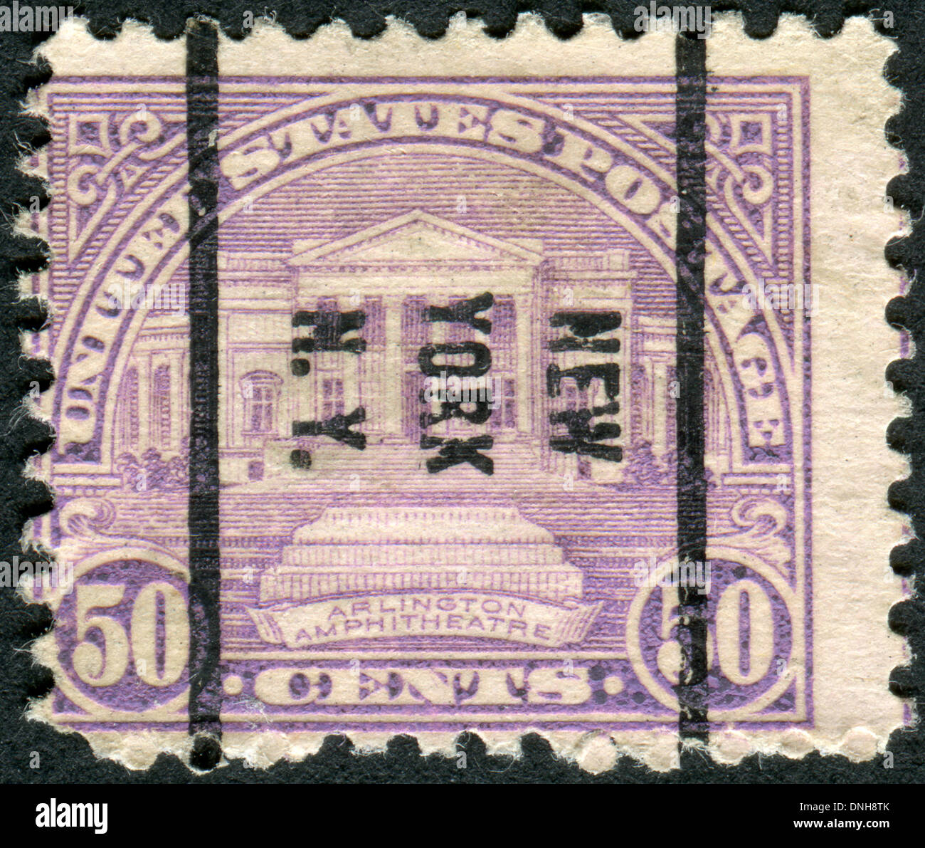 Postage stamps printed in USA (precancel New York, N.Y.), shows the