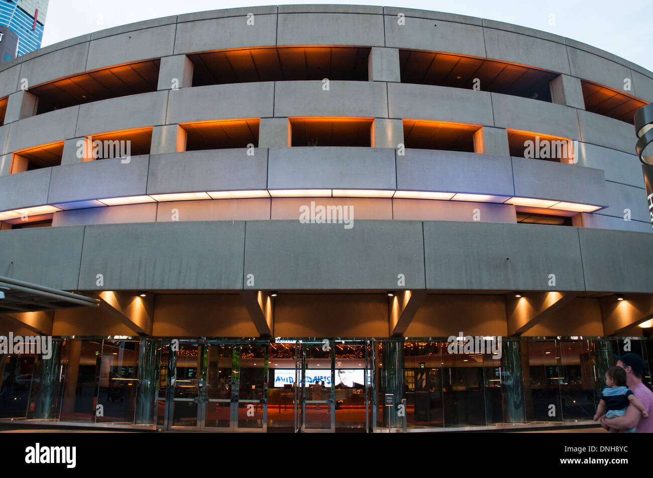 Early evening outside Hamer Hall at the Victorian Arts Centre