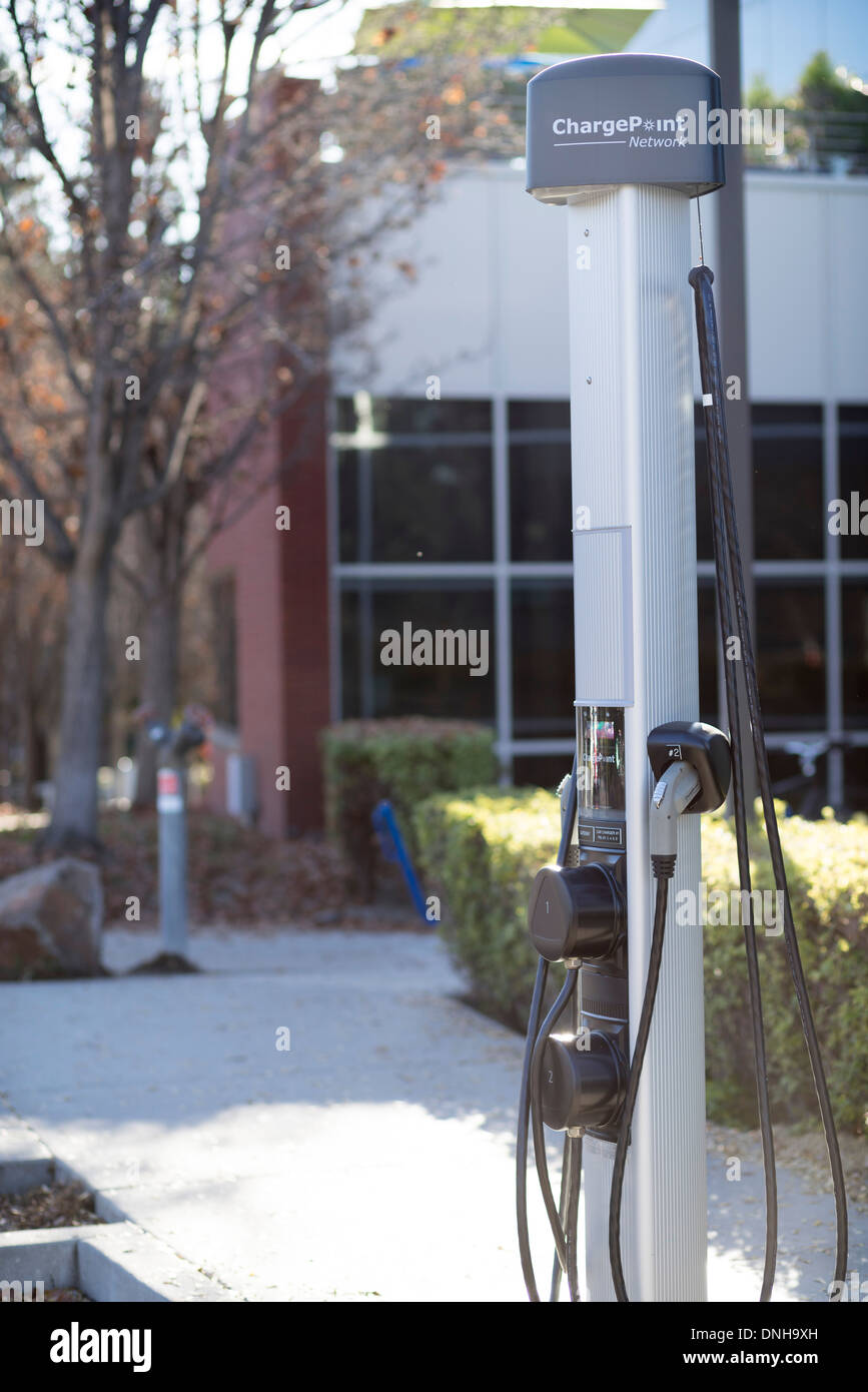 Charge Point electric car charging station at Google Headquarters Stock