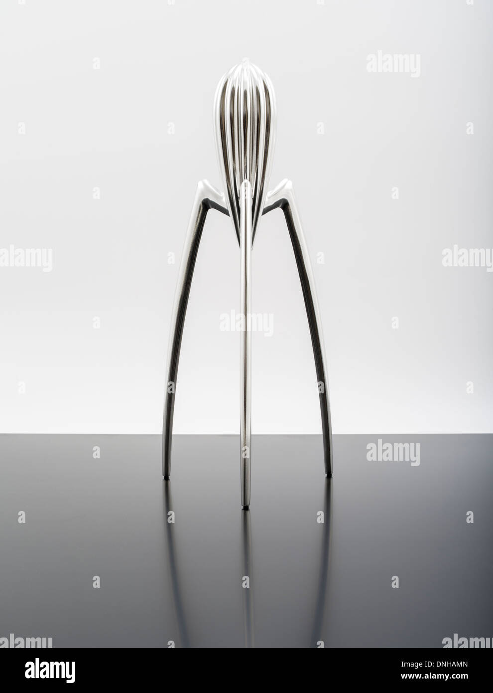 Alessi Juicy Salif Citrus Squeezer Designed by Philippe Starck for Alessi. Iconic designs in kitchen / home equipment appliances Stock Photo