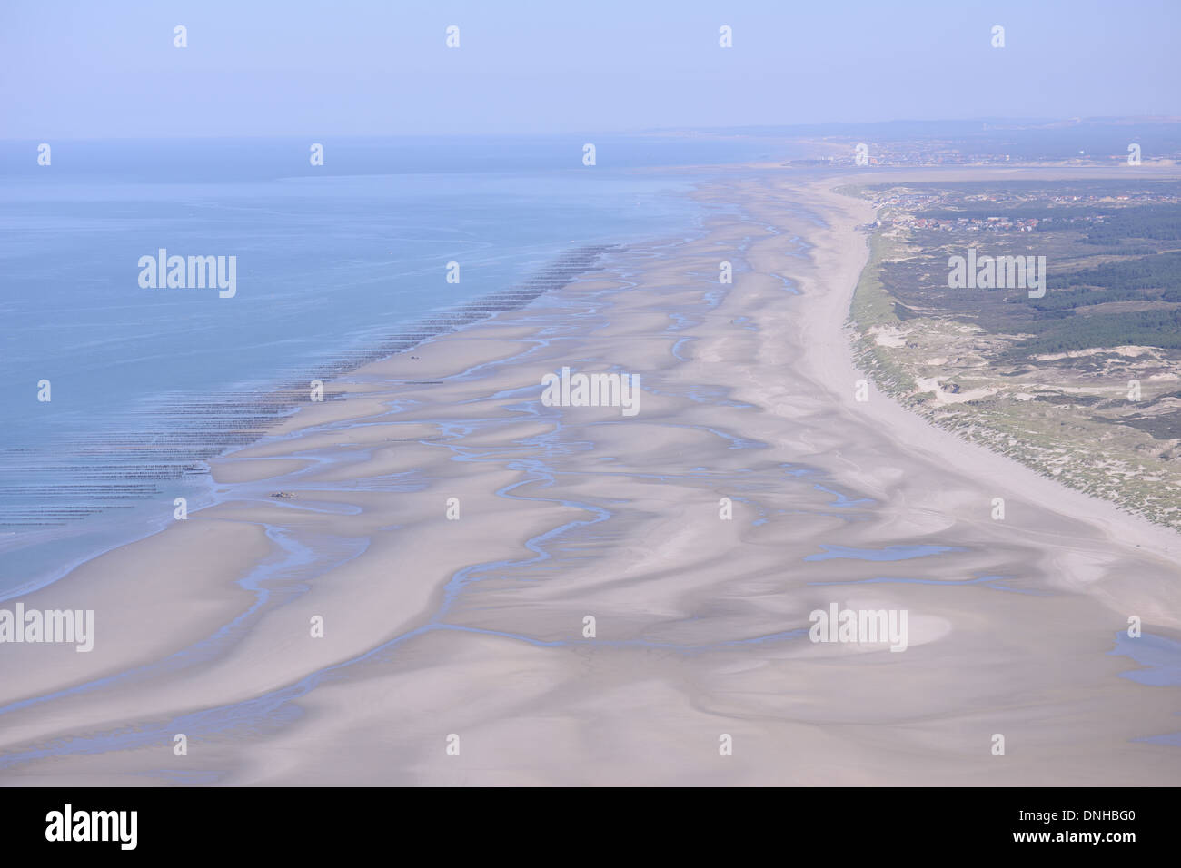 Aerial View Of The Northern Bay Of Somme Mussel Beds Quend