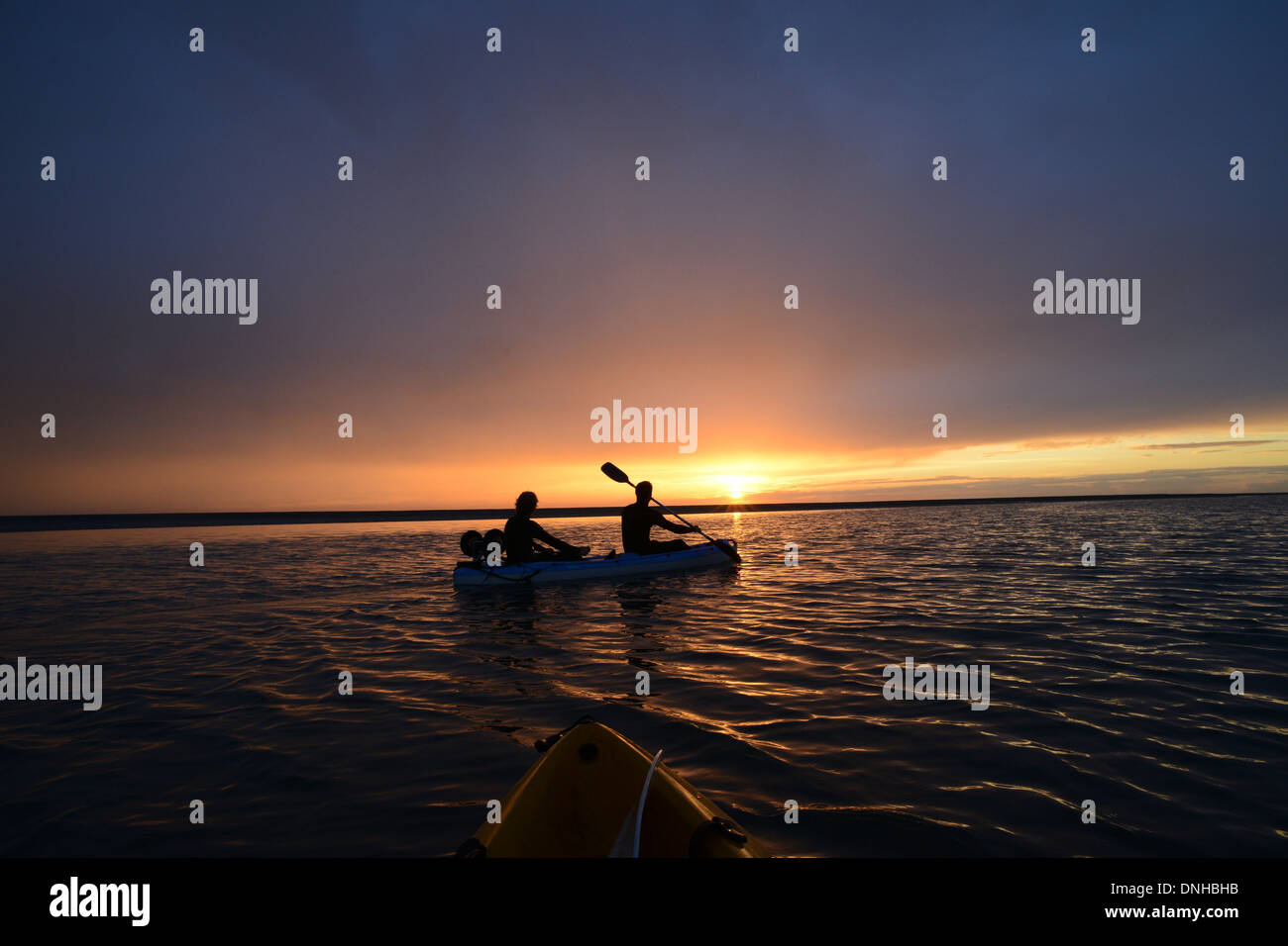 THE KAYAK BIC TOBAGO ROTOMOD MAMBO IN THE BAY OF SOMME, PICARDY, FRANCE Stock Photo