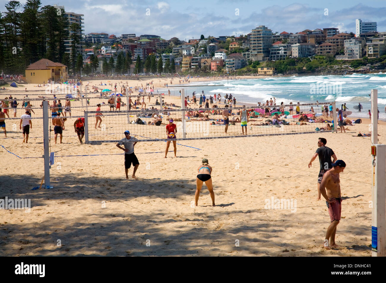 looking north along manly beach in sydney,australia Stock Photo