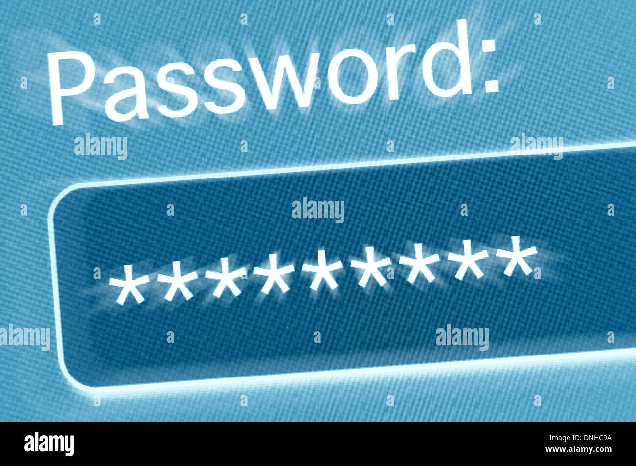 Password Field in Internet Browser on Computer Screen Stock Photo