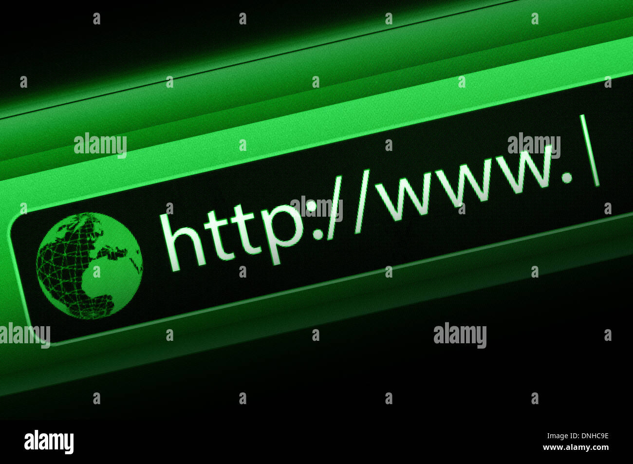 Closeup of Address Bar of Web Browser Stock Photo