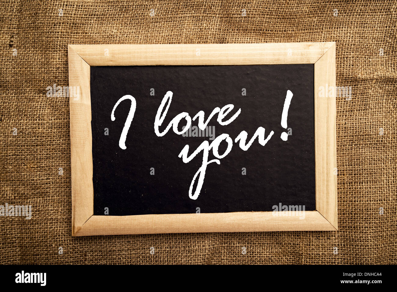 I love you note on black message board Stock Photo