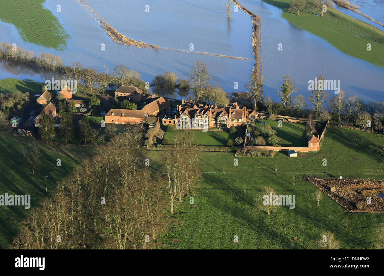 An Elizabethan Manor just out of the River Severn flood plain north of Upton-Upon-Severn at Hanley Castle Stock Photo