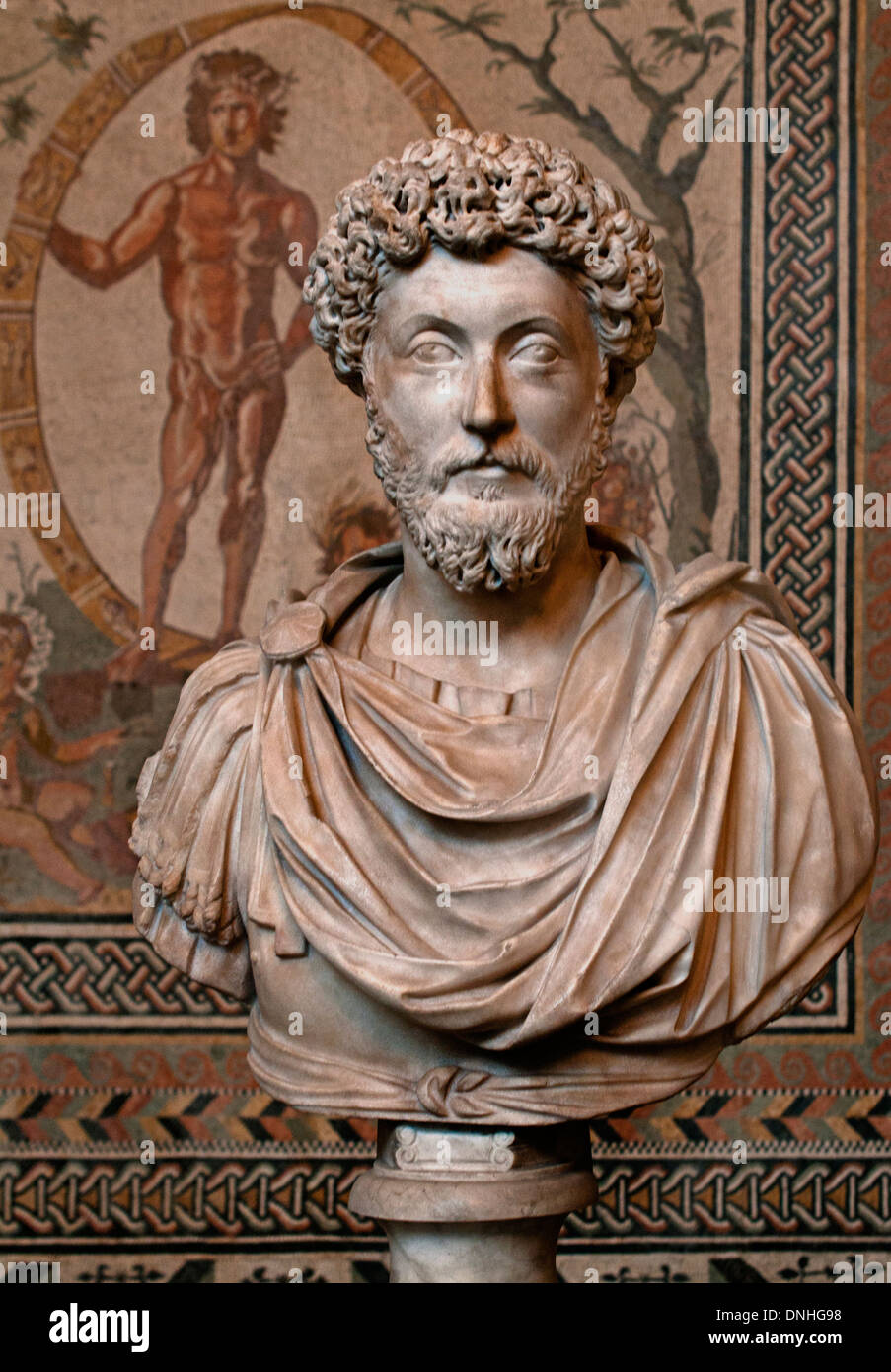 Marcus Aurelius Antoninus  121 –  180 was a Roman emperor from 161 to 180 and a Stoic philosopher, Rome, Italy, Stock Photo