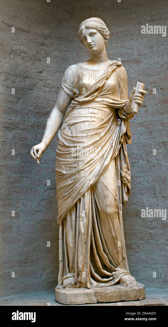 Statue of a Muse Roman copy after Greek original  120 BC Greek Stock Photo