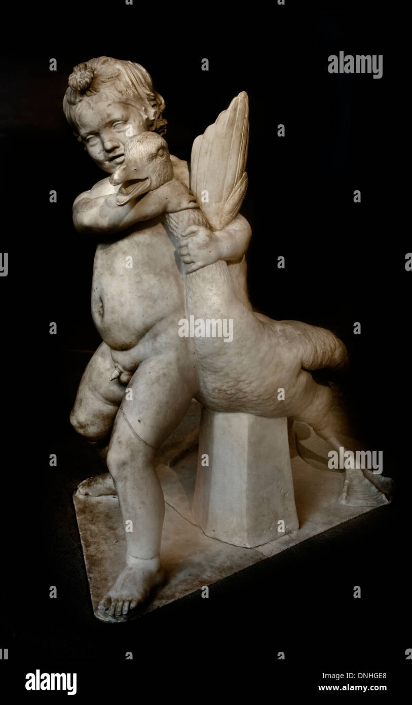 The boy with the goose Greek Greece - Roman copy after the archetypal from the time around 250 BC Rome Italy Italian Stock Photo