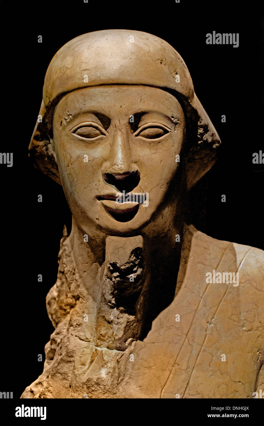 Head of Priest 26 Dynasty 550 BC Egypt Egyptian Stock Photo