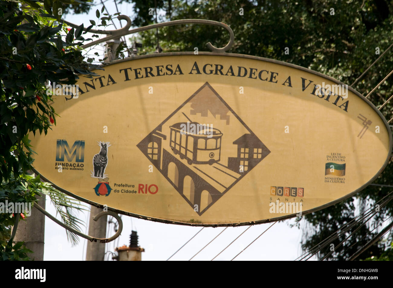 In the old neighbourhood of Santa Teresa, famous for its narrow winding streets and popular with both tourists and artists in Rio de Janeiro, Brazil. Stock Photo