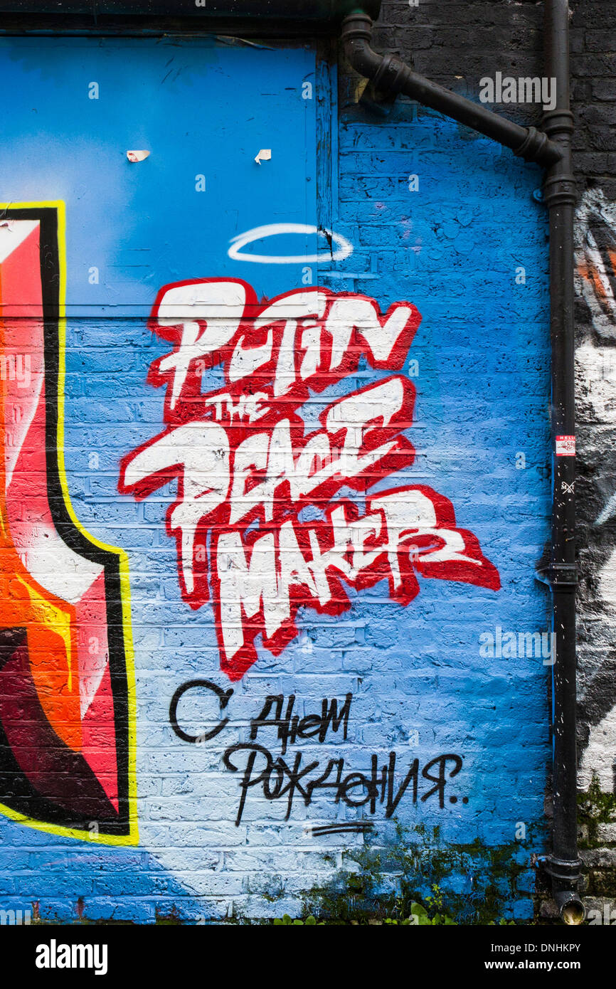 Putin The Peace Maker Street Art And Graffiti In Pedley Street Off Stock Photo Alamy