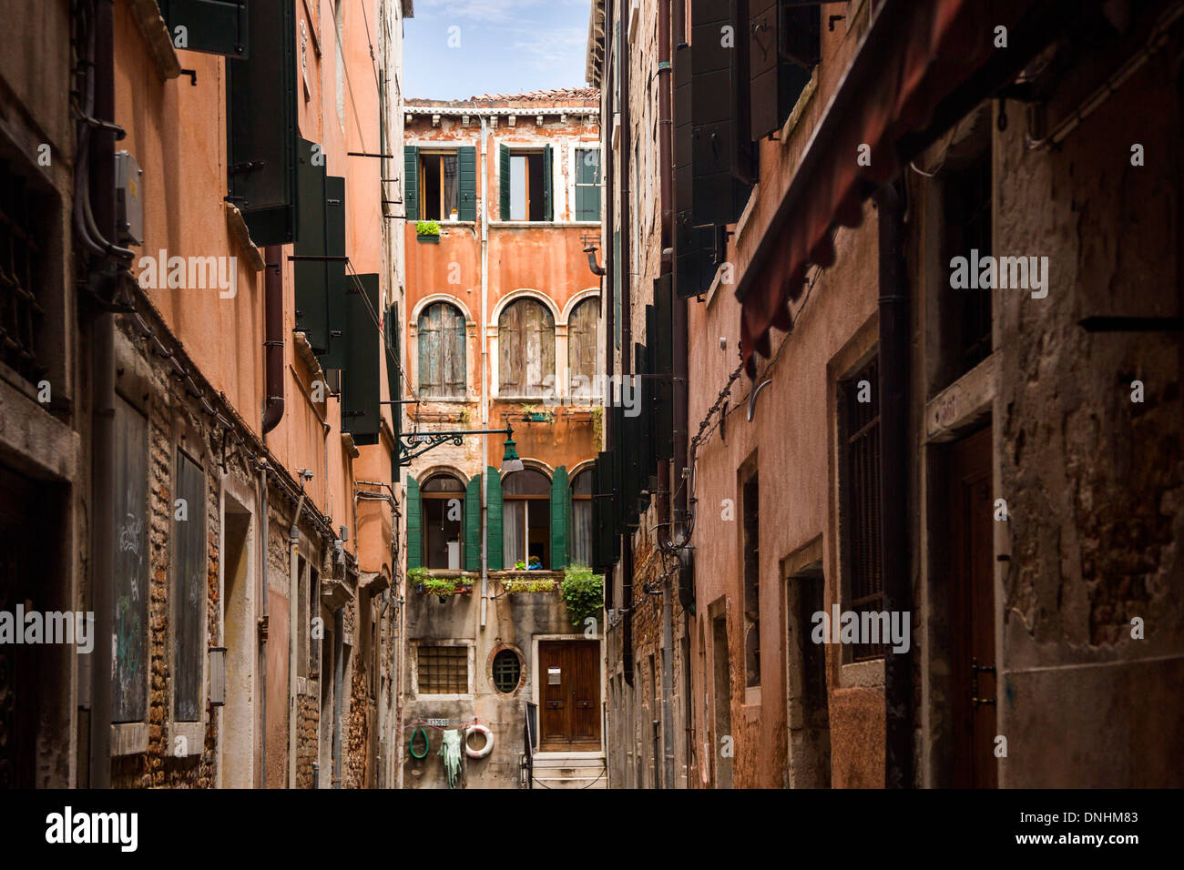 Buildings along a street, Venice, Veneto, Italy Stock Photo