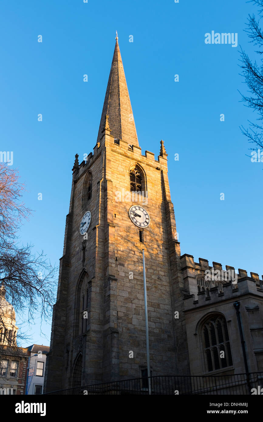 St Peter's Church, St Peter's Gate, Nottingham, England. 'St Peter's Church was first constructed in 1180. Stock Photo