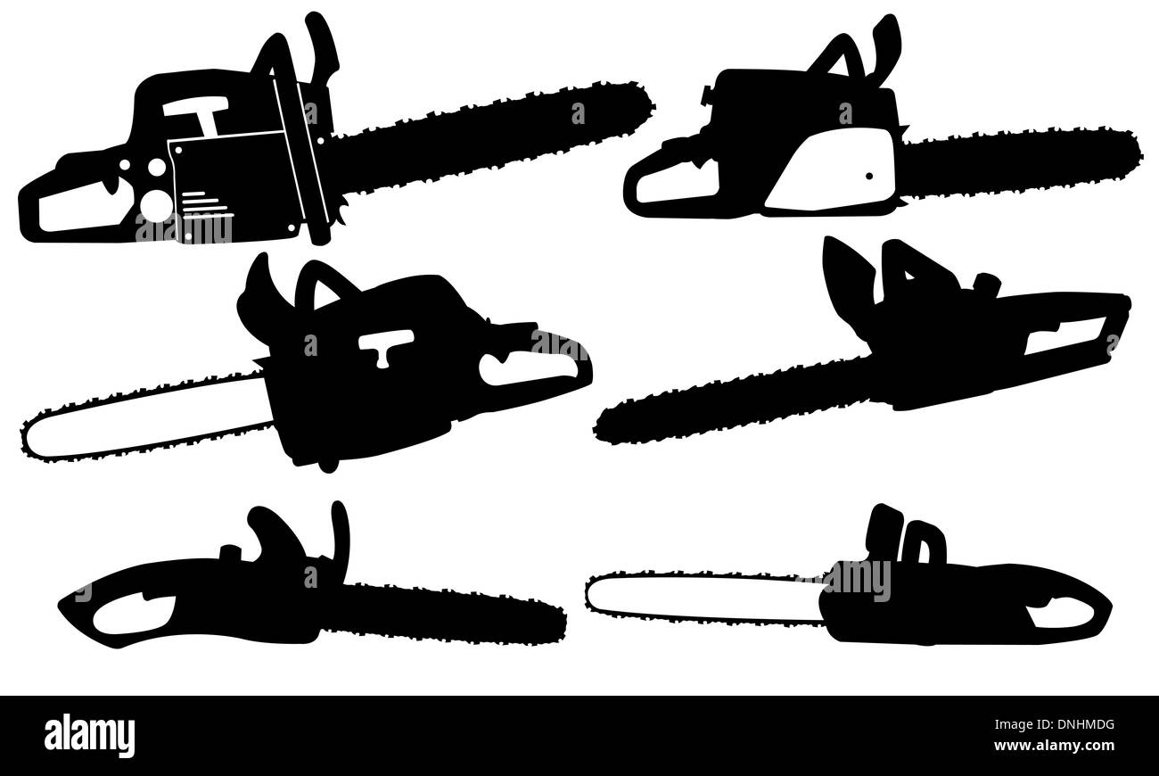 chainsaw set isolated Stock Photo Alamy