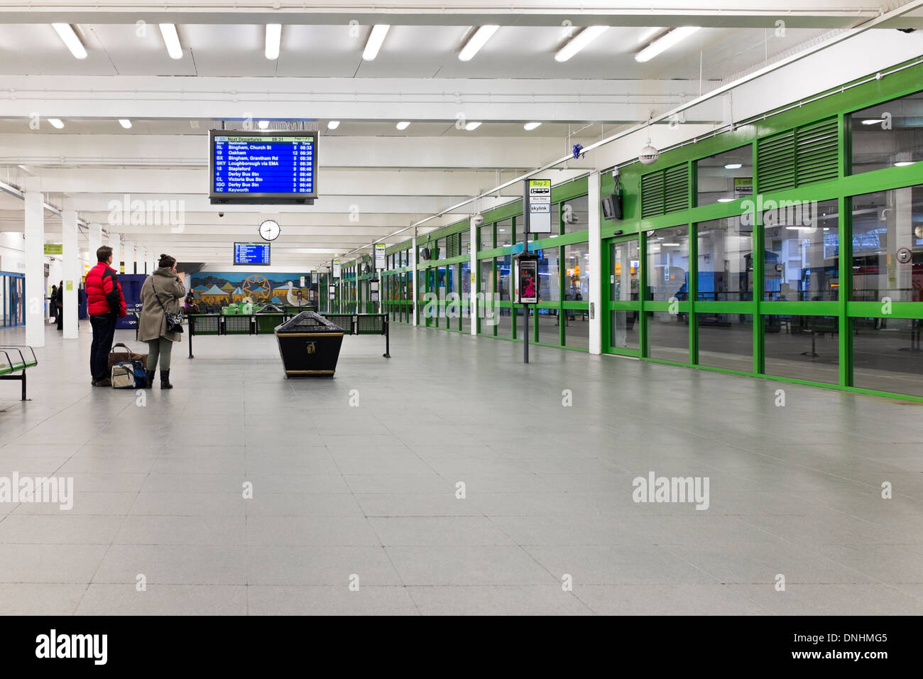 Bus station at Broadmarsh shopping centre, Nottingham, England. Stock Photo