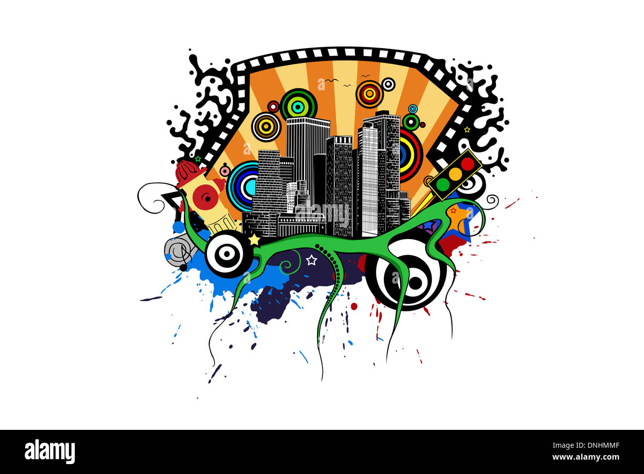 illustration of urban elements isolated Stock Photo Alamy