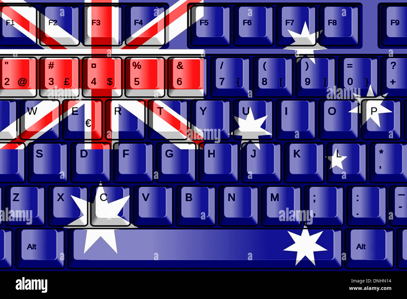 Computer Keyboard with Australia Flag Concept Stock Photo Alamy