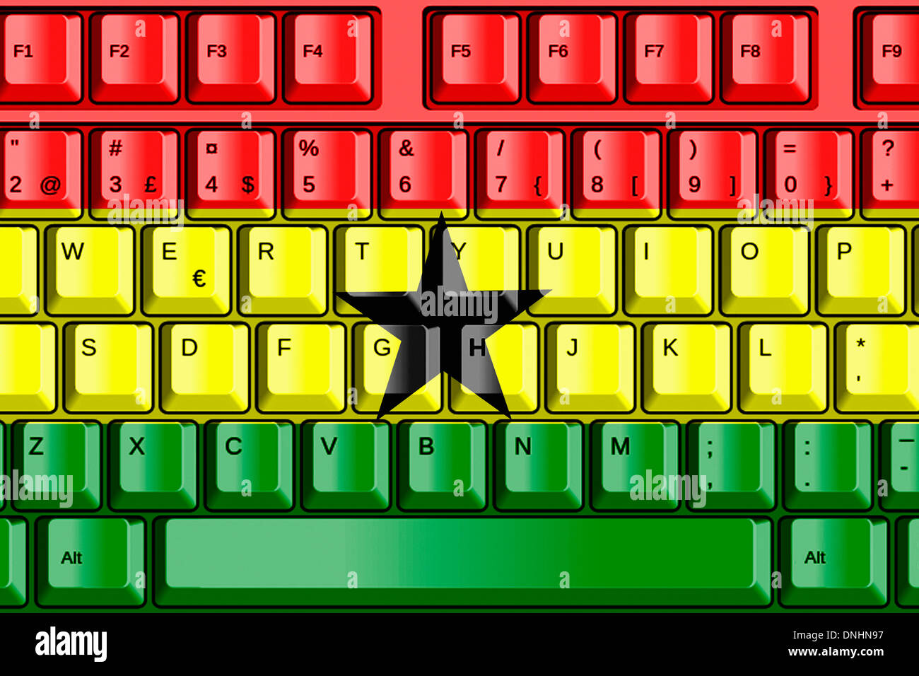 Computer Keyboard with Ghana Flag Concept Stock Photo Alamy