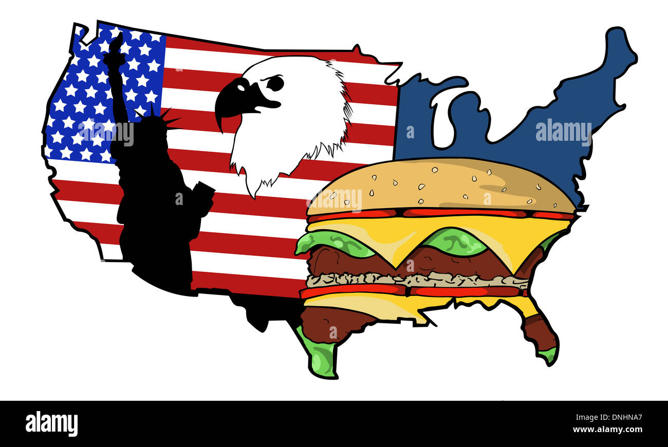 concept map of United States of America Stock Photo