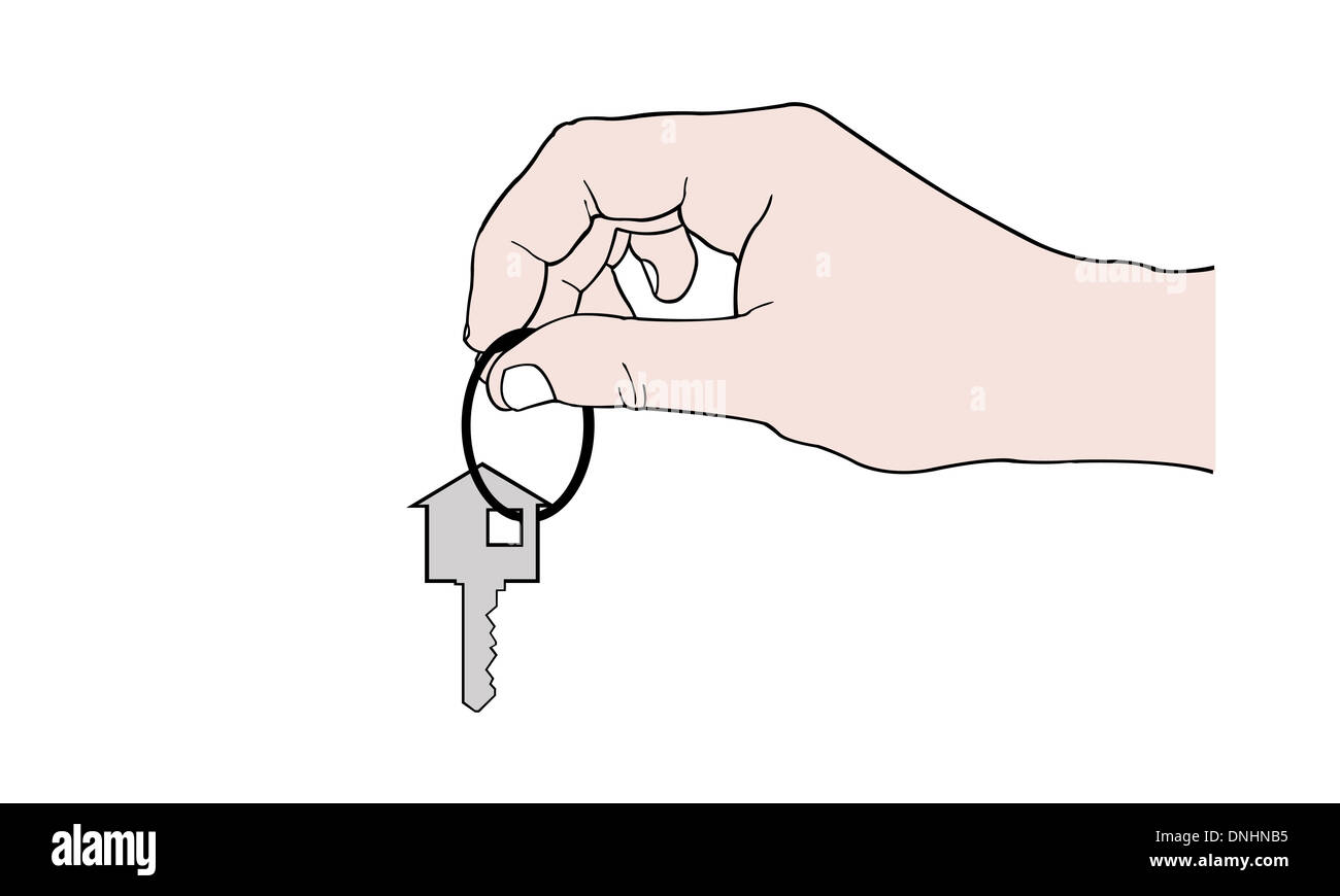 illustration of a hand holding a key isolated Stock Photo Alamy