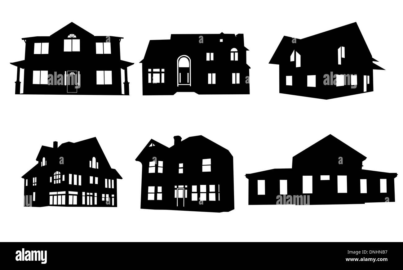 set of different houses isolated Stock Photo - Alamy