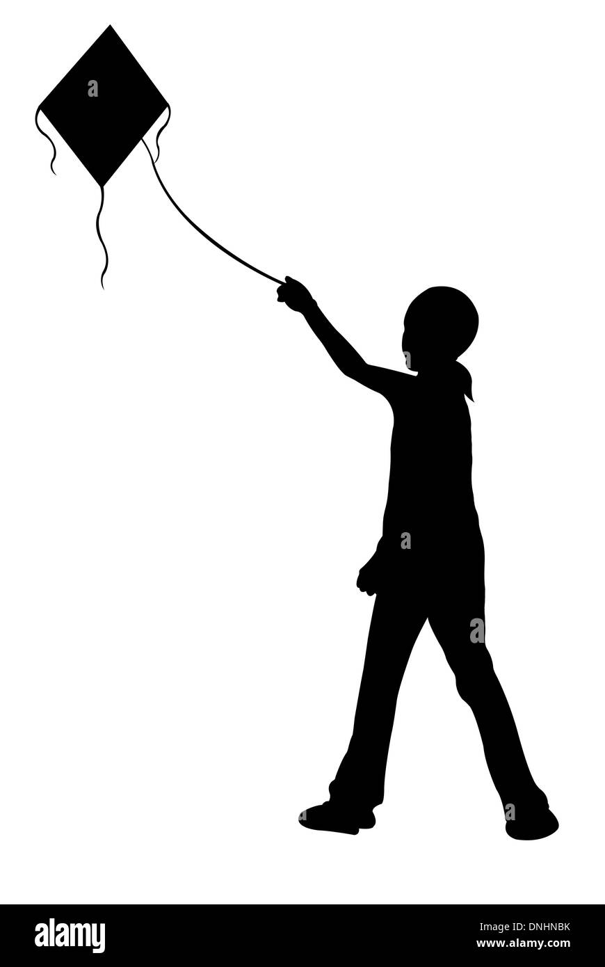 Child and kite Cut Out Stock Images & Pictures Alamy