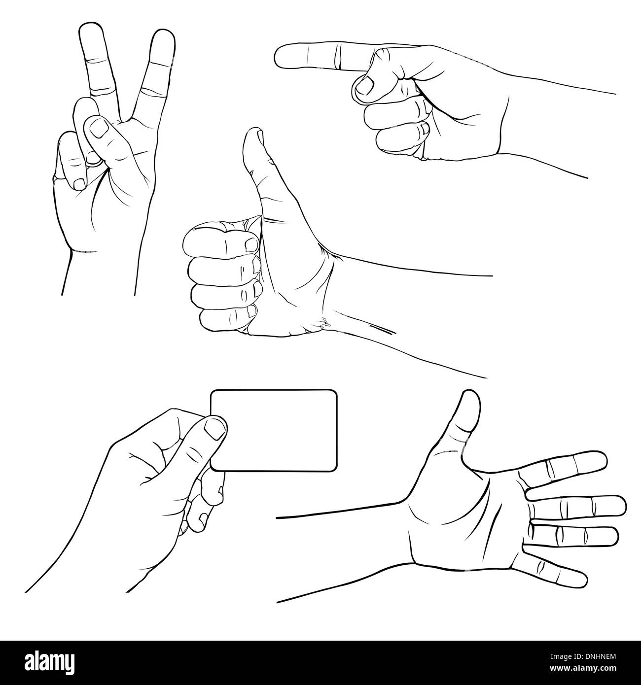 set of different hands Stock Photo