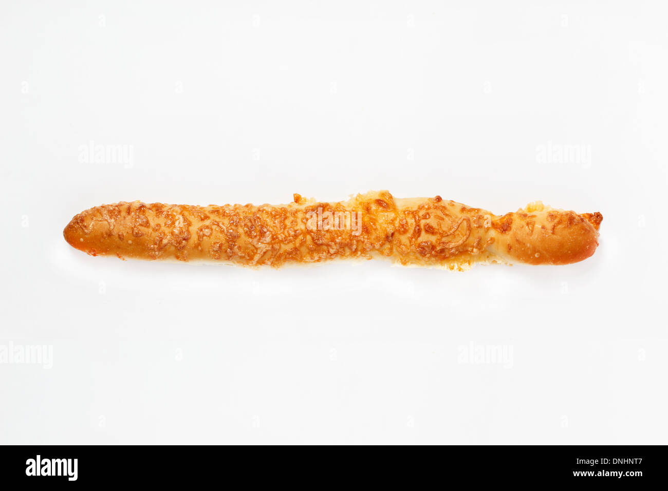 French baguette with cheese on white background Stock Photo - Alamy