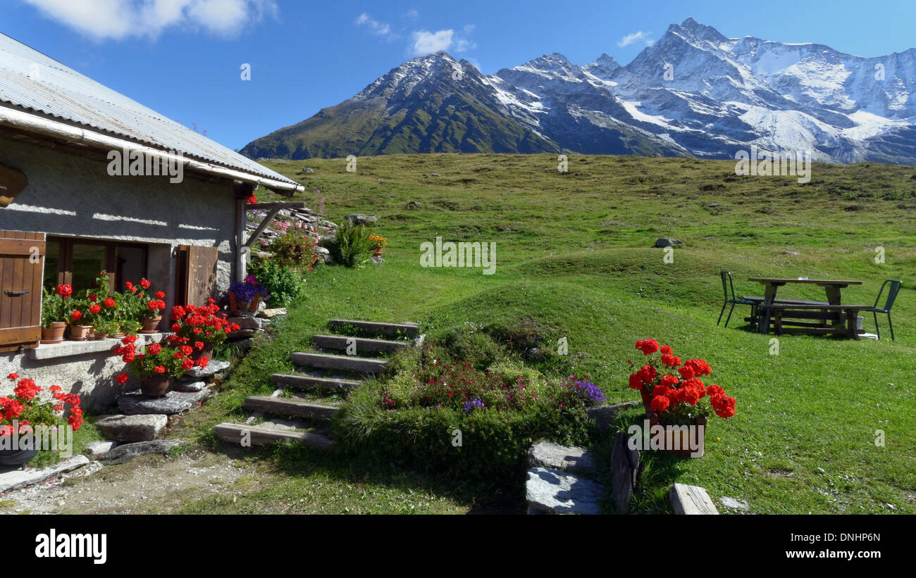 the Auberge de Truc near Saint Gervais in the French Alps Stock Photo