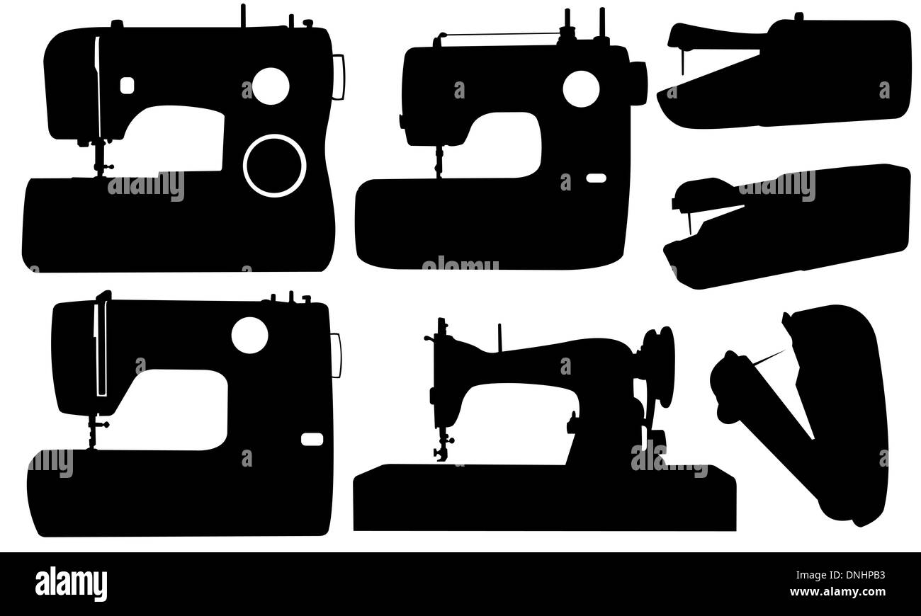 sewing machines set isolated on white Stock Photo - Alamy