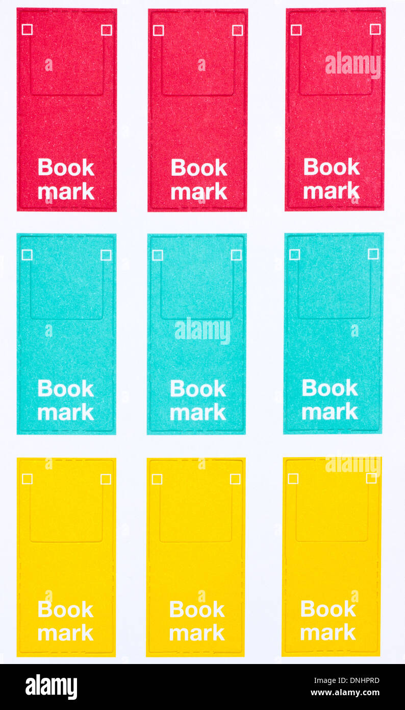 Collection Of Colorful Imperforate Bookmarks Pad Stock Photo - Alamy