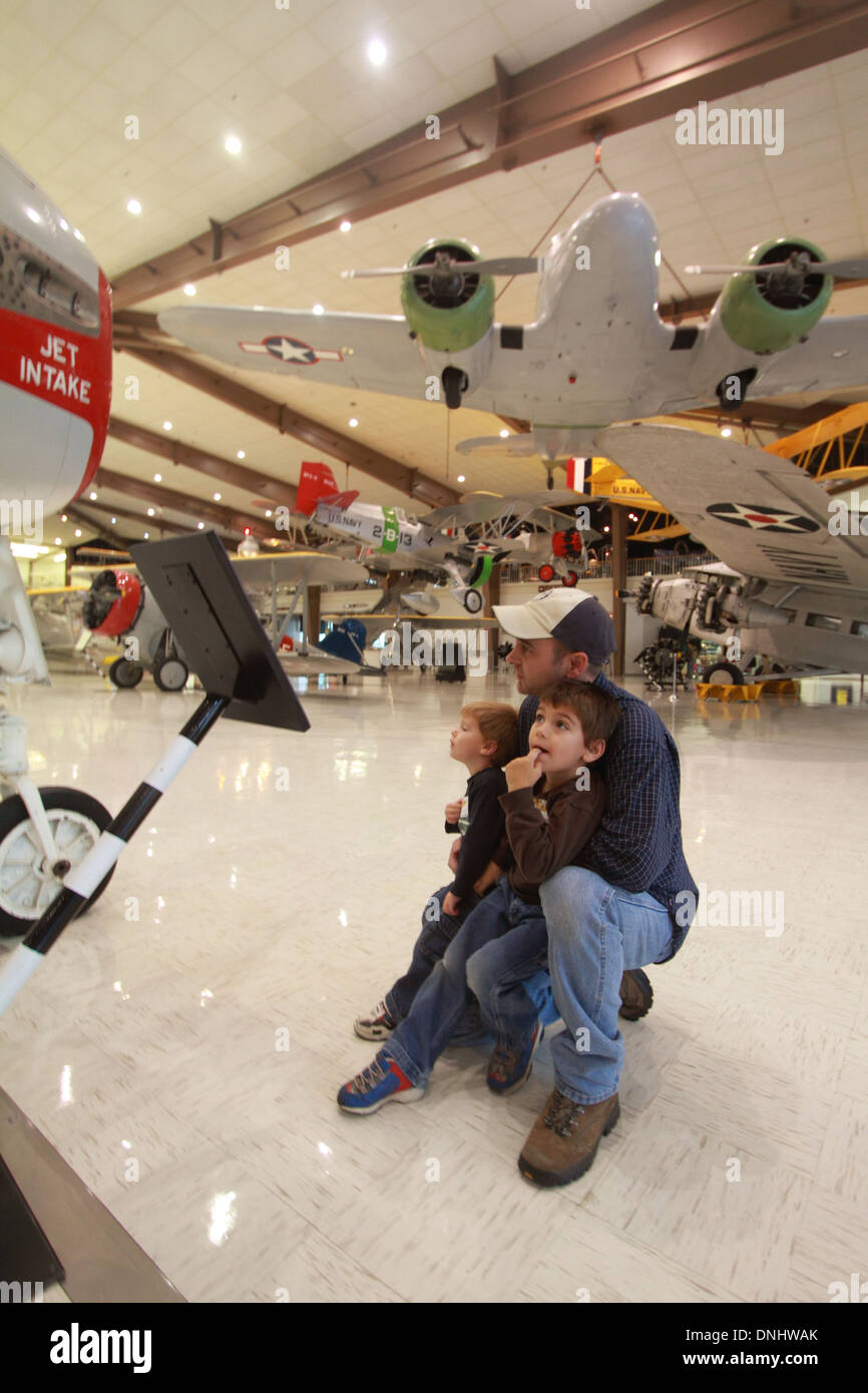 Spectators tour the National Museum of Naval Aviation in Pensacola, Florida. Stock Photo