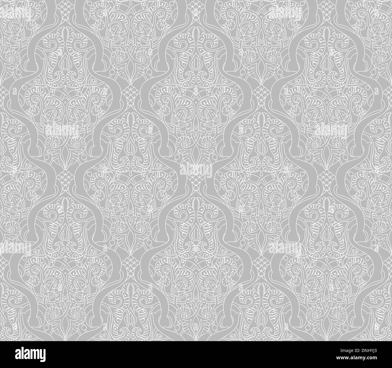 Illustration of an intricate seamlessly tilable repeating vintage Islamic motif pattern Stock Photo