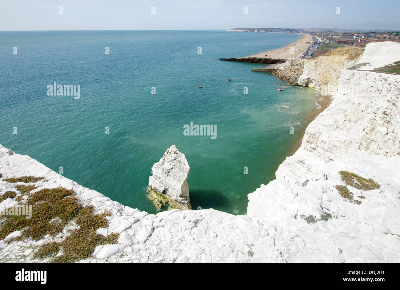 View of South Coast from Seaford Head, East Sussex Stock Photo