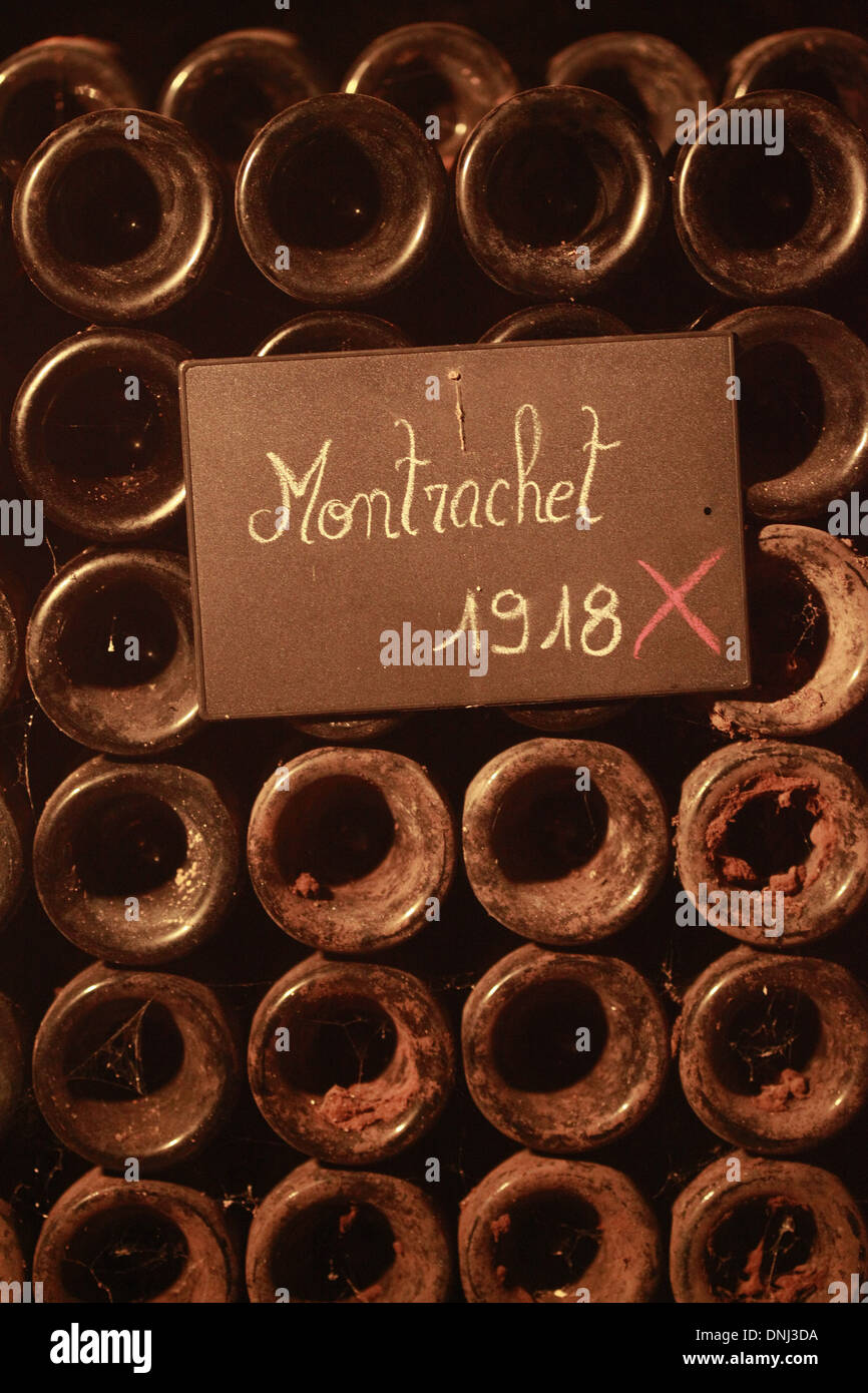 OLD VINTAGE WINES IN THE JADOT WINE CELLARS, MONTRACHET 1918, COTED'OR