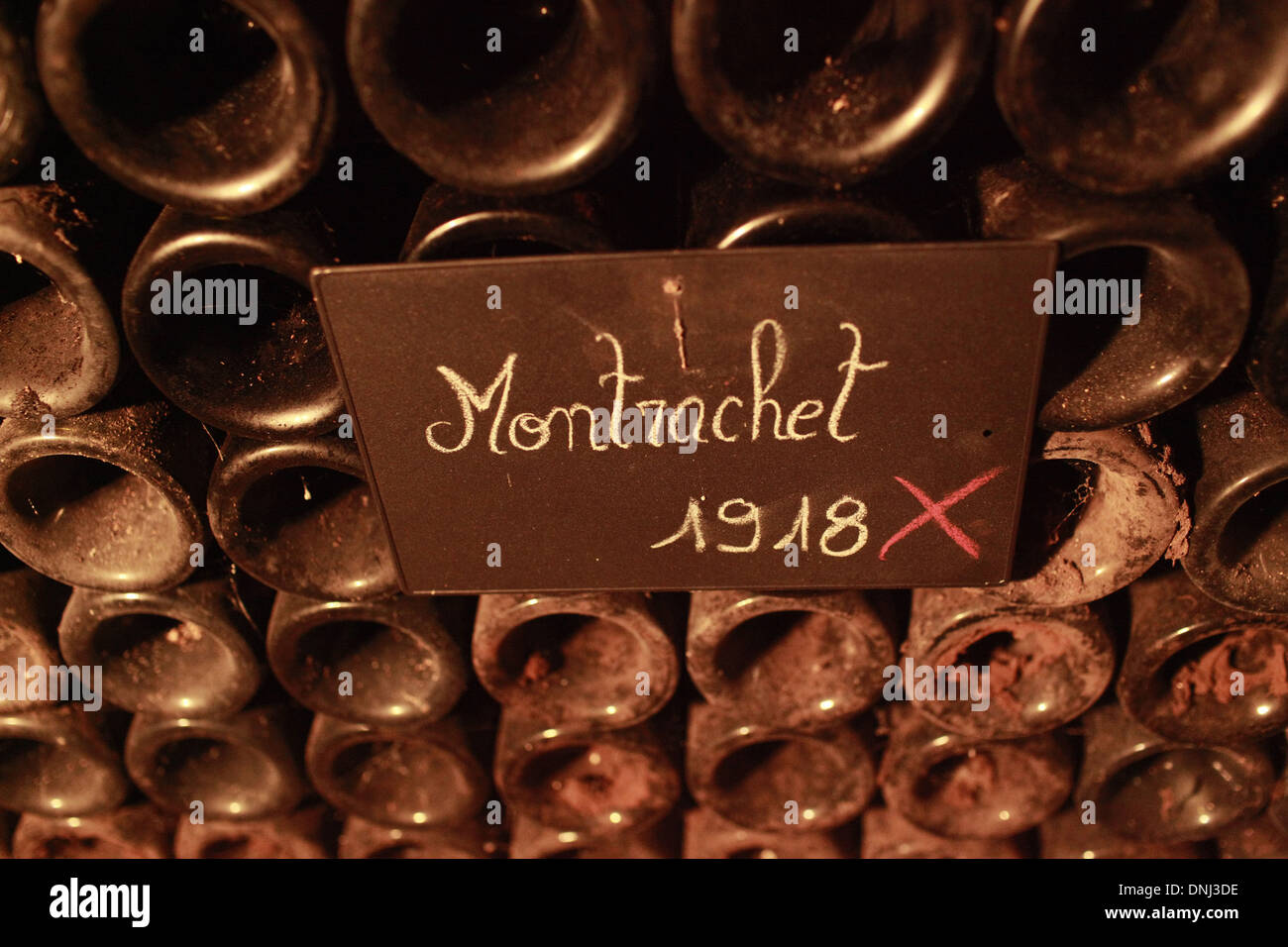 OLD VINTAGE WINES IN THE JADOT WINE CELLARS, MONTRACHET 1918, COTED'OR