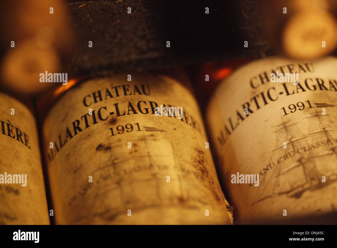 OLD VINTAGE WINES (1991) IN THE CELLARS OF THE CHATEAU MALARTIC