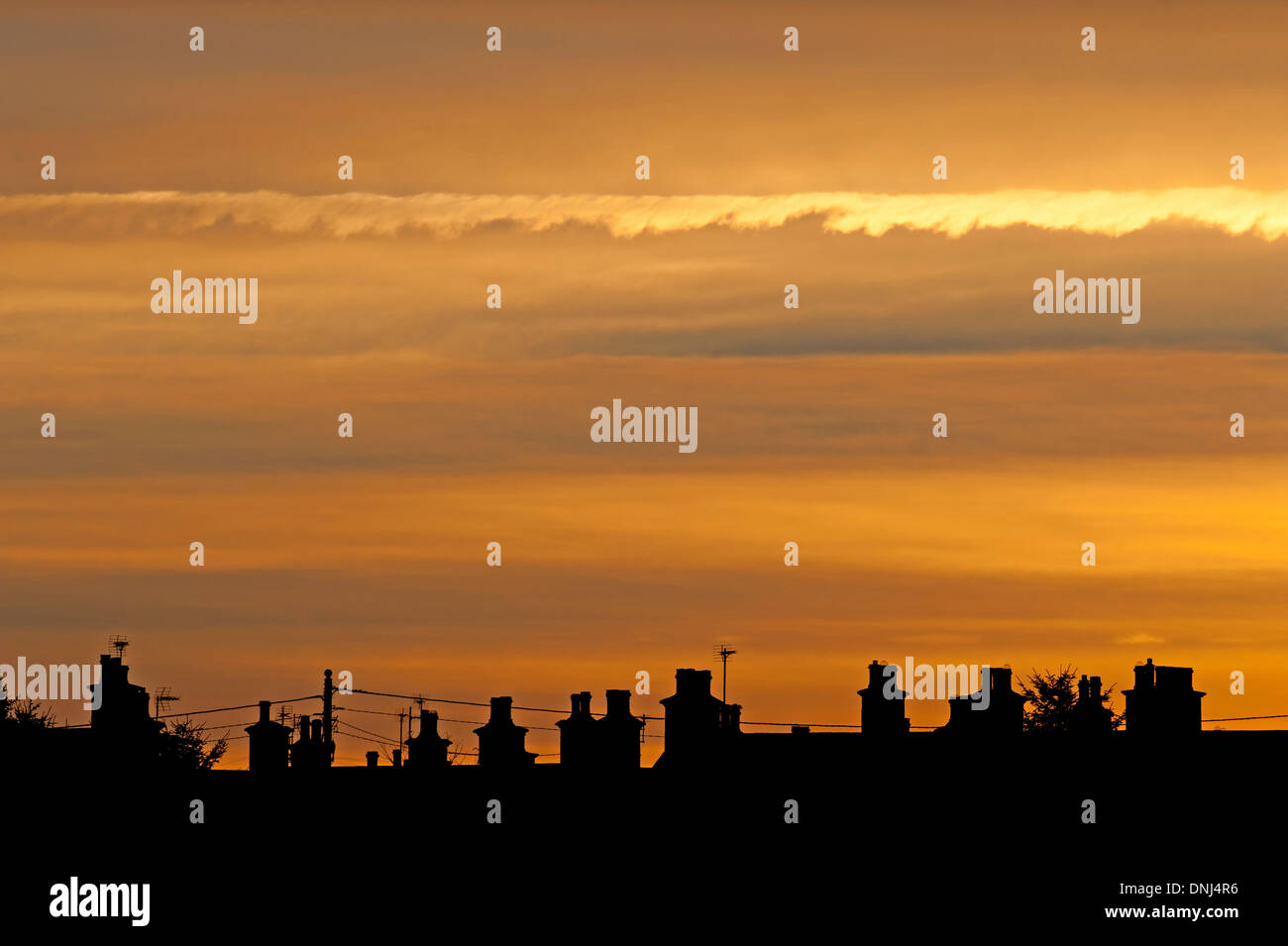 Urban Rooftop landscape at sunset.  SCO 0168. Stock Photo