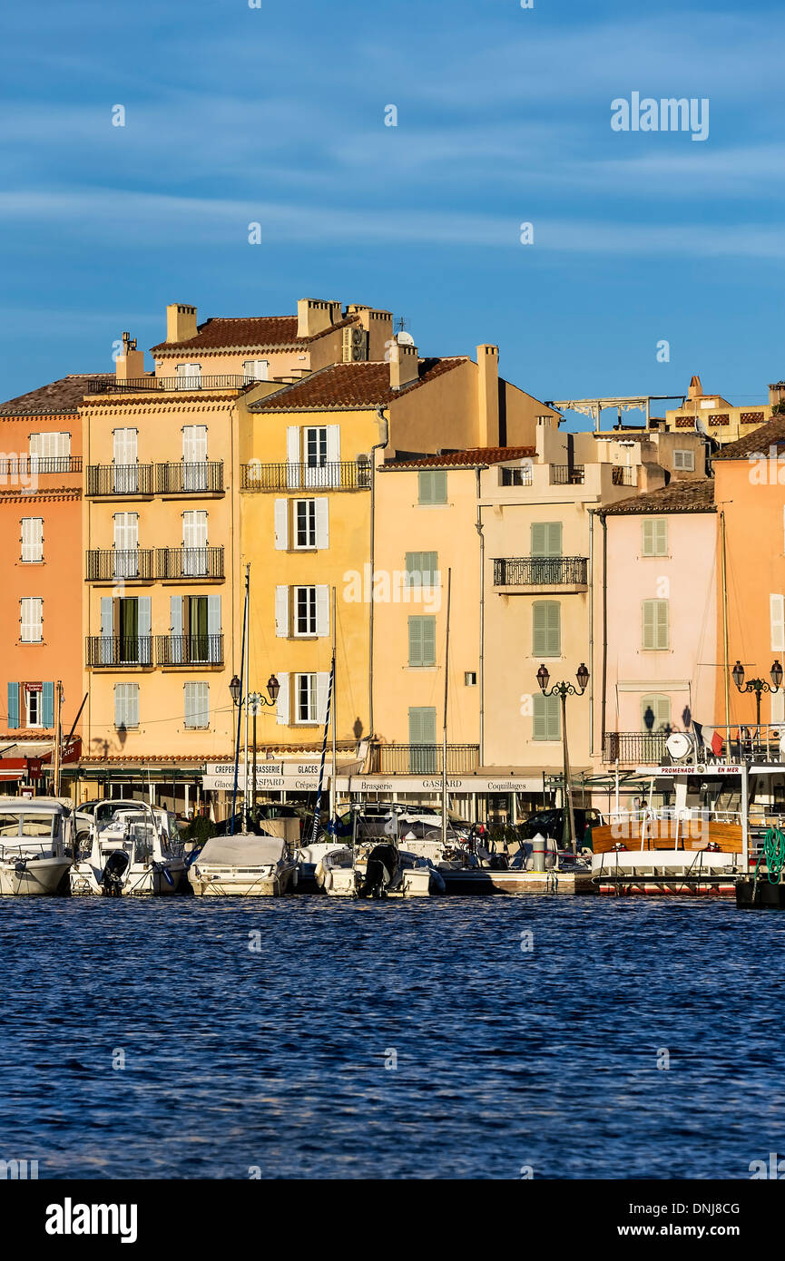 Saint-Tropez waterfront architecture, Provence, France Stock Photo