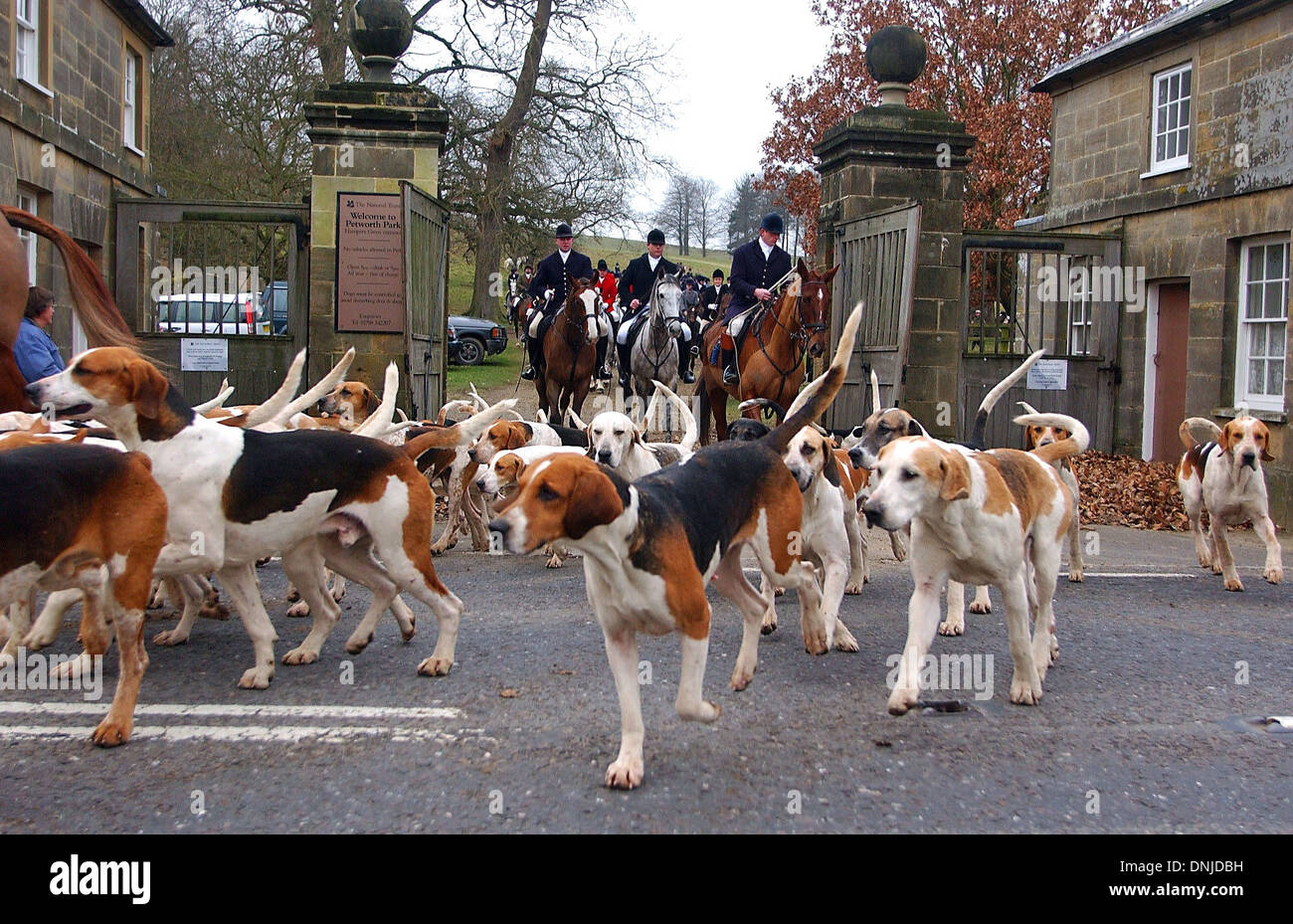 Members of the Chiddingfold , Leconfield and Cowdray Hunt set off on