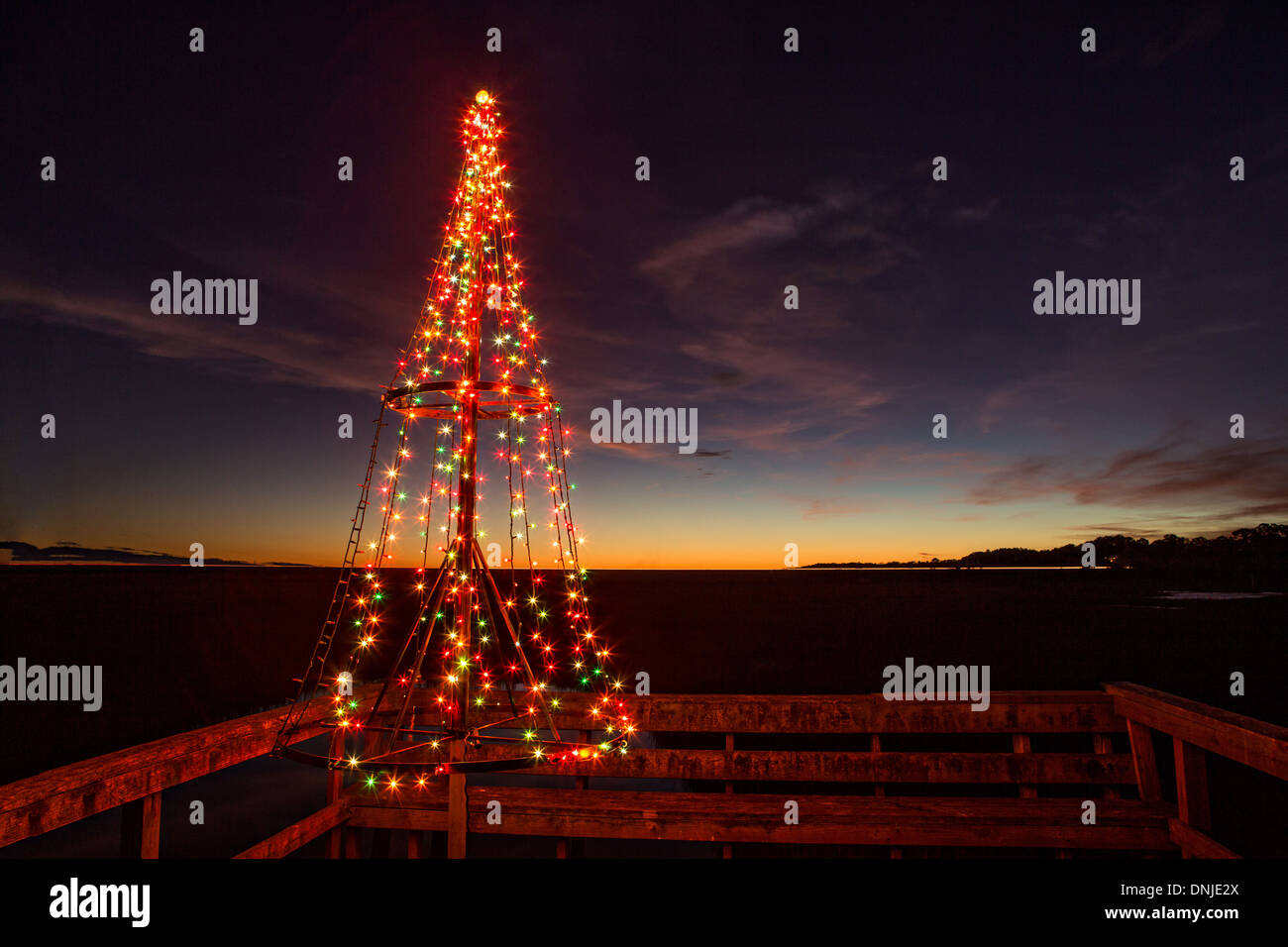Christmas tree lights on dock hires stock photography and images Alamy