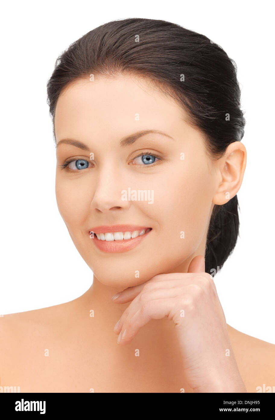 face and hands of beautiful woman Stock Photo - Alamy