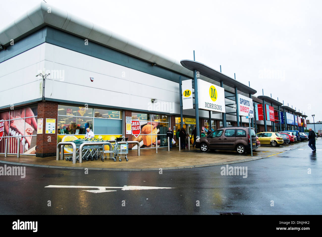Morrisons supermarket shop outside sign entrance front facade Boston