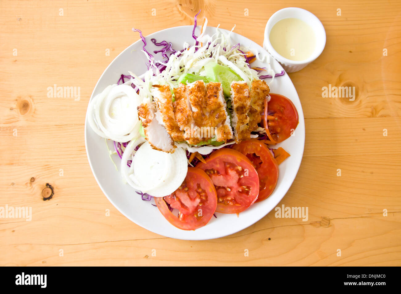 fish salad and vegetable for healthy food Stock Photo