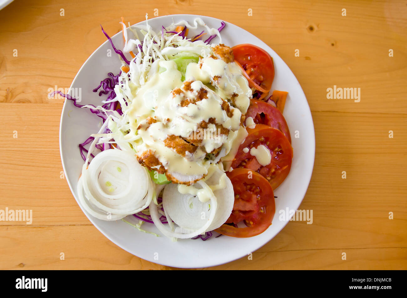 fish salad and vegetable for healthy food Stock Photo