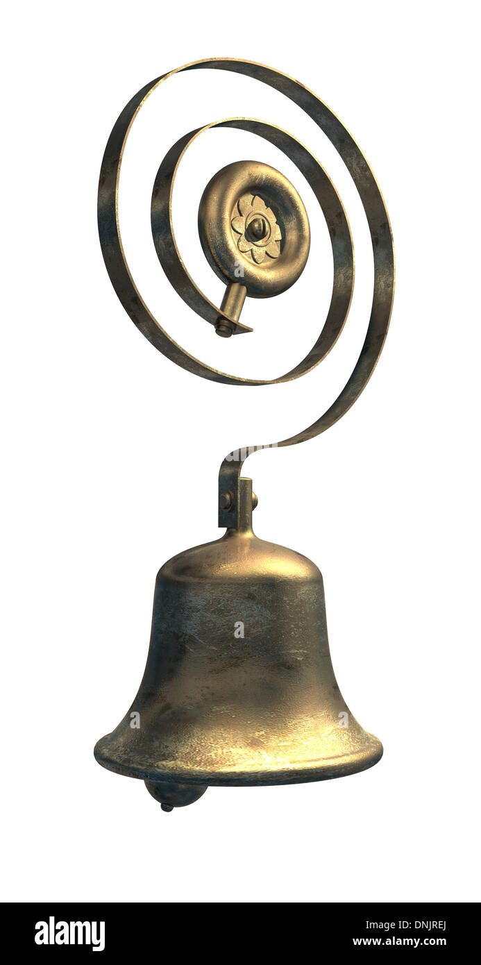 CAD render of a service or door bell in brass or bronze Stock Photo